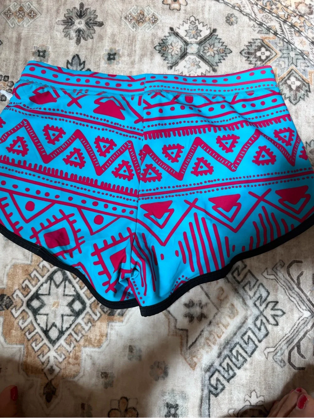Men's Blue & Pink Quick-Dry Swim Trunks Size Medium